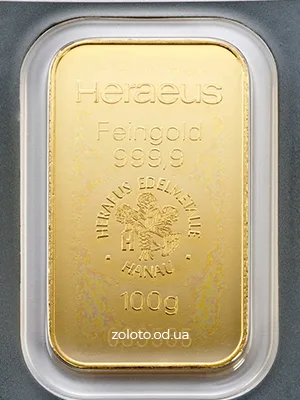 Слиток Heraeus 100 г в блистере