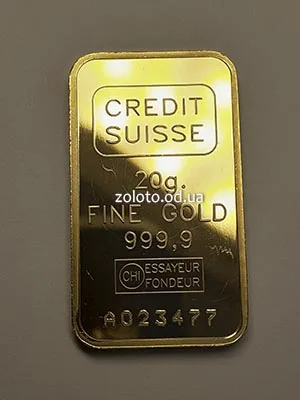 Слиток Credit Suisse 20 г с номером
