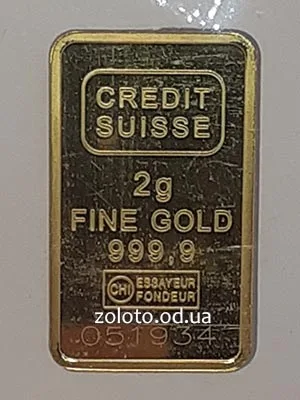 Слиток Credit Suisse 2 г, 999,9 пробы