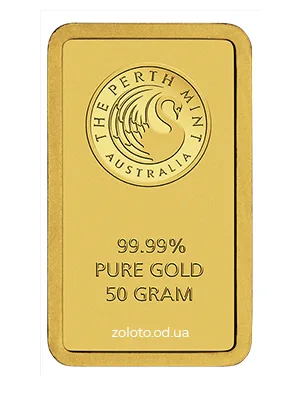 Слиток Perth Mint 50 грамм, 99,99% золота