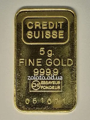 Слиток Credit Suisse 5 г, 999,9 пробы