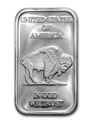 Серебряный слиток United States of America с бизоном
