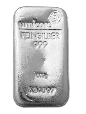 Слиток Umicore Feinsilber 999, 100 г